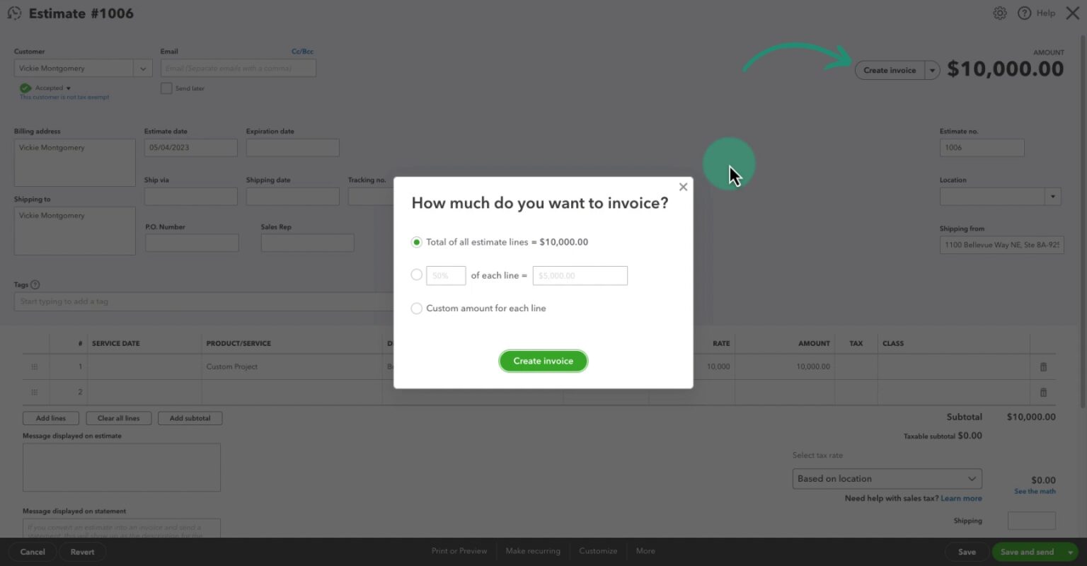 How to Use Progress Invoicing in QuickBooks Online - Gentle Frog ...