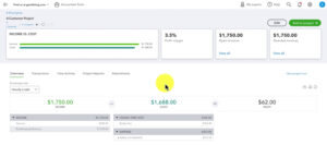 Example of a Project within QBO.