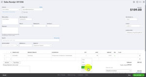 Opening the Transaction Journal for a Sales Receipt in QBO.