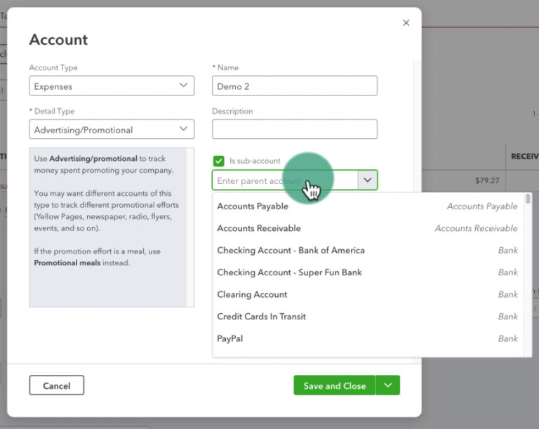How to Add Accounts With Sub-Accounts in QuickBooks Online - Gentle ...
