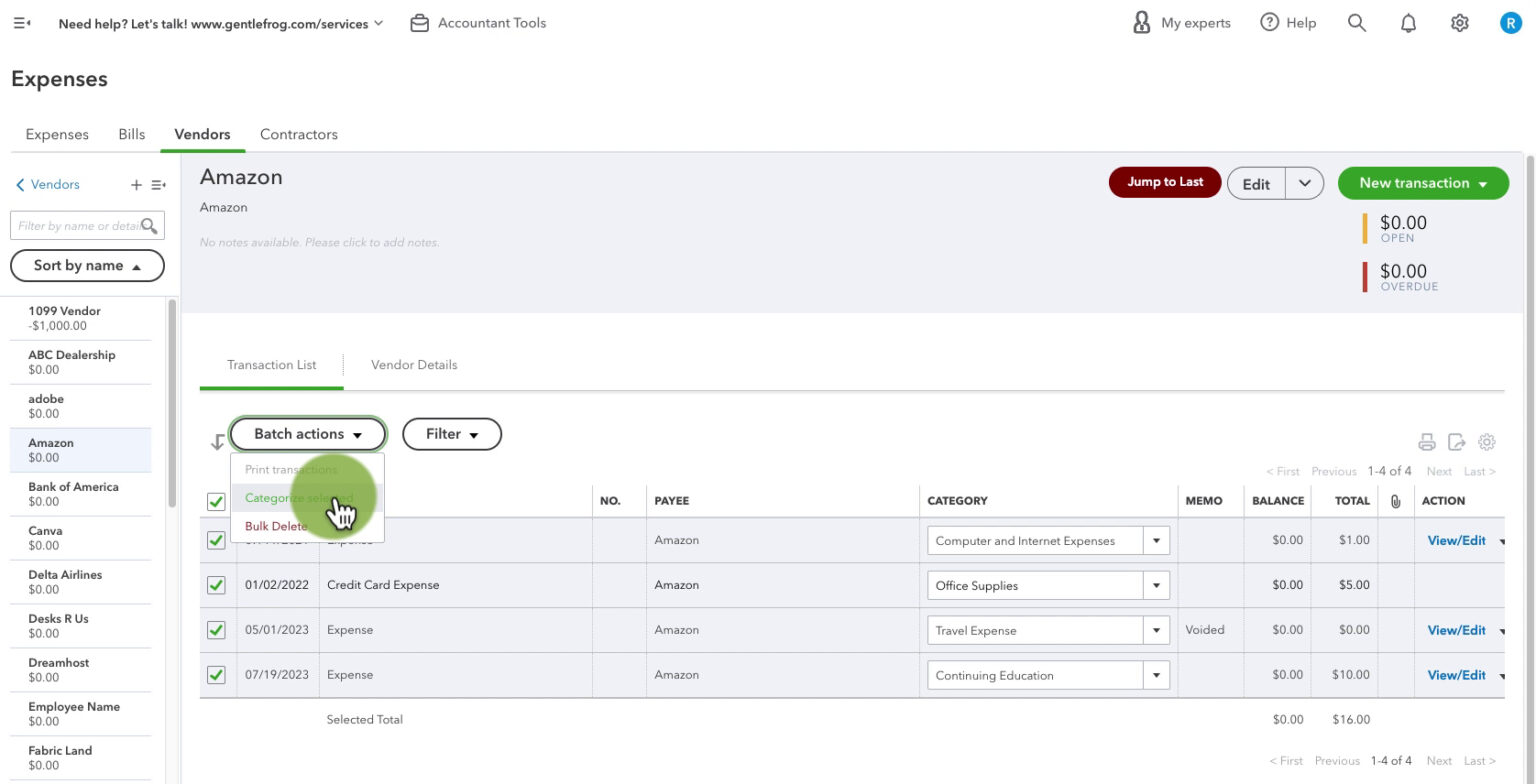 How to Reclassify Expenses in QuickBooks Online - Gentle Frog ...