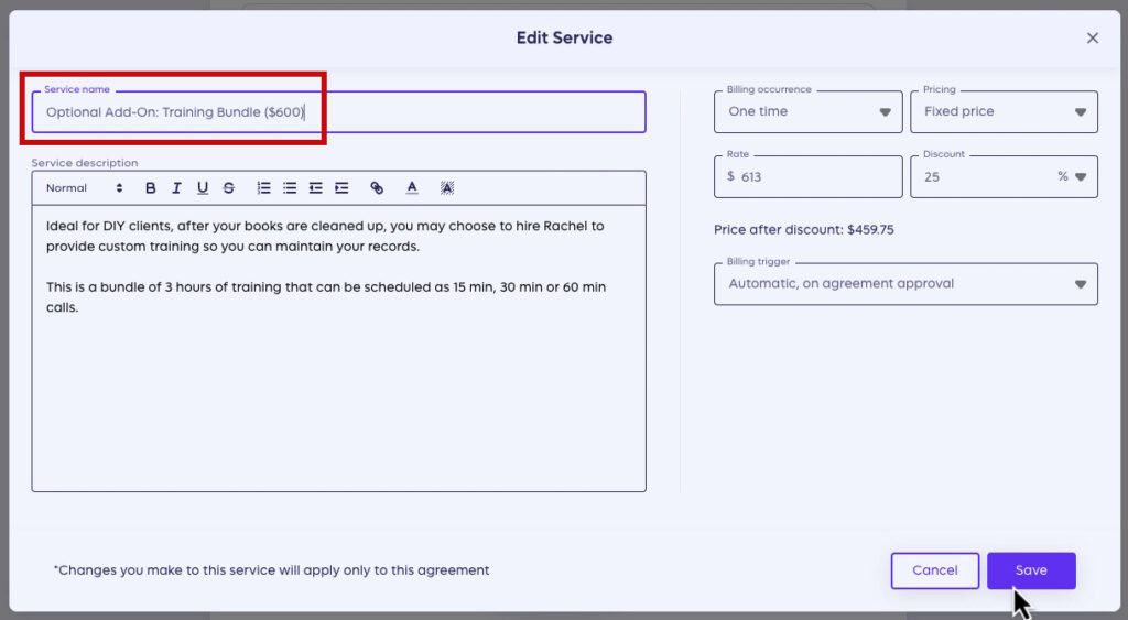 Add the price to the name of an Add-on when using packages with Anchor, that way the client can see the price on the Select Package page