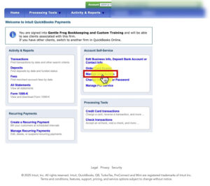 Where to manage user access in QuickBooks Payments