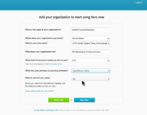 Adding an organization to Xero