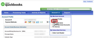 Navigate to Users in Intuit QuickBooks Payments (merchant services)